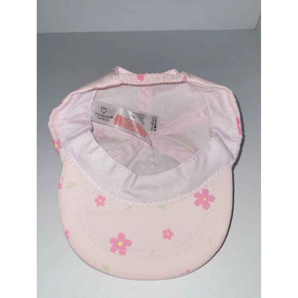 Primark Size 6-12 Months Light Pink Floral Baby Hat
